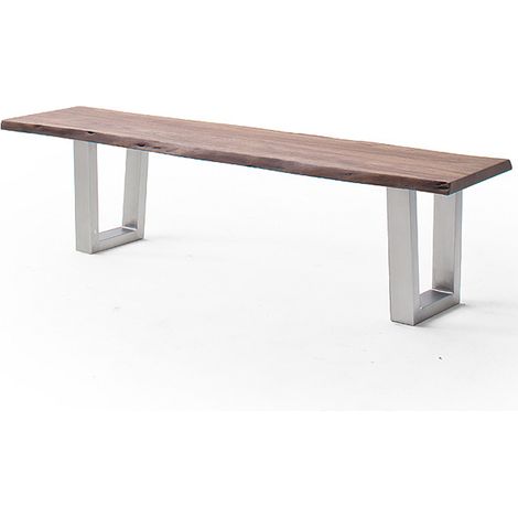 Esszimmer Sitzbank mit 160 cm Breite, Akazie massiv, walnussfarben lackiert - COSENZA-06 (1/3)