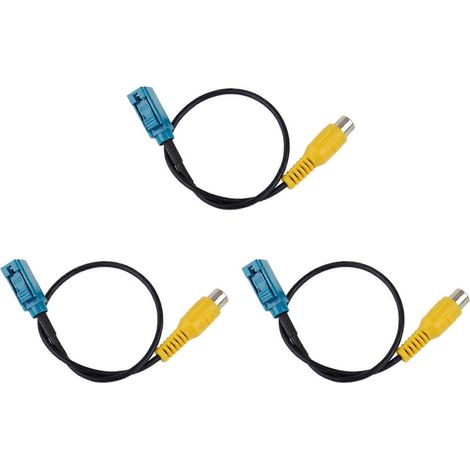3 Stück 8-Zoll Fakra Rückfahrkamera-RCA-Kabel Parkadapter kompatibel mit Mercedes Benz Ford (1/5)