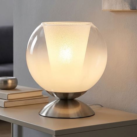 LED Tischlampe Tischleuchte Schlafzimmerlampe Lesefunktion Silber Metall H 19 cm (1/5)