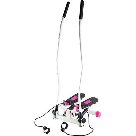 Stepper con bracci mobili e corde, rosa-bianco (1/5)