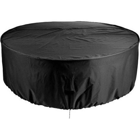 Housse de Meuble mobilier Salon Table de Jardin Exterieur Ronde Couverture Bache de Protection Etanche Imperméable 210D Tissu Oxford Anti Vent Pluie UV Poussière 185x110cm Noir, (1/4)