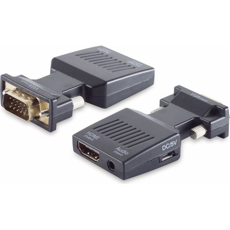 S-IMPULS VGA-Adapter, VGA-Stecker zu HDMI-Buchse, 1080p