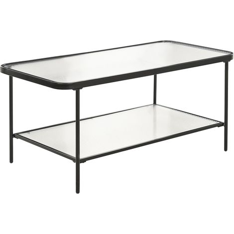 Coffee Table BLAIR Tempered Glass Black