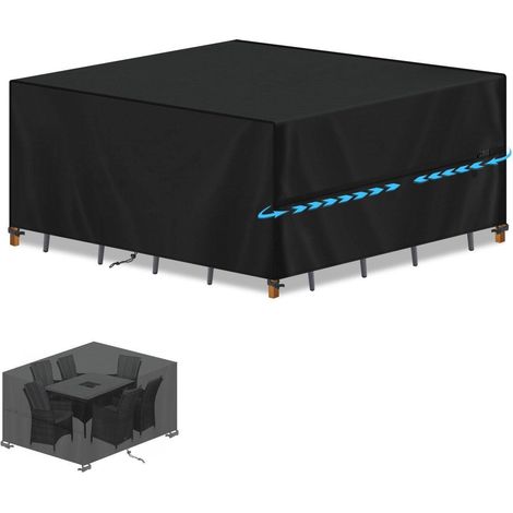 Housse de protection pour meubles de jardin 150x120x90cm, imperméable, tissu Oxford 420D (1/5)