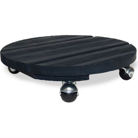 Roule plante BOIS rond anthracite 37,5 cm