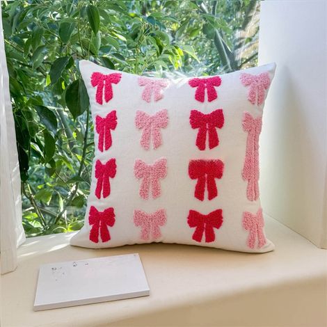 Coussin Décoratif Avec Nœud - 45 cm - Rembourrage En Coton Compressé - Double Face - Pour Canapé Intérieur (1/5)