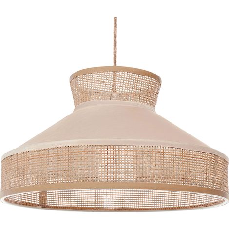 Lámpara de techo de ratán terciopelo natural beige 167 cm Batali