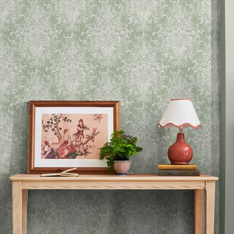 Papier peint intissé Laura Ashley Maddox Sage 1005 x 52cm Vert (1/5)