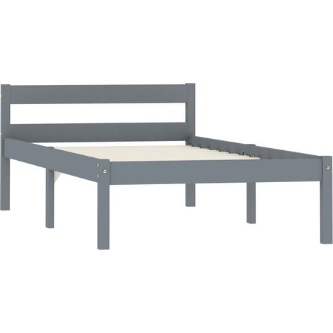 Maison Exclusive - Massivholzbett Grau Kiefer 100x200 cm