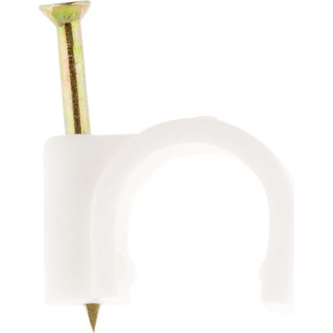 Lot de 100 crochets de fixation Ø14mm - Blanc - Zenitech