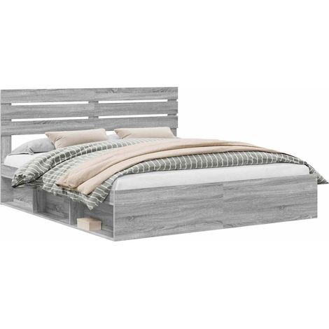 Maison Exclusive - Estructura de cama con cabecera Gris Sonoma 20
