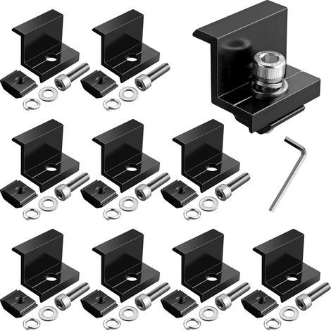 GETLITOOL 10-teiliges Solarpanel-Halterungsset 30 mm Solarpanel-Endklemme Z-Halterung Kantenklemme Montage von Solar-Photovoltaik-Modulen für gerahmte Solarpanels (30 mm) (1/5)