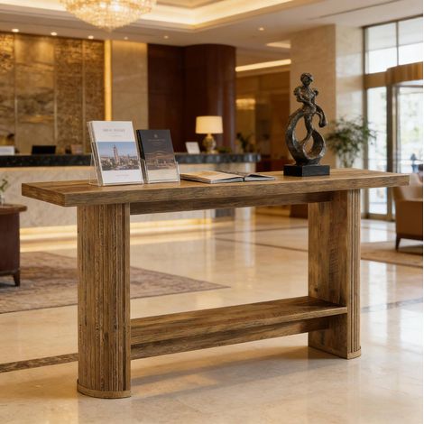 Consolle 153x38x16 cm, design moderno salvaspazio, uso versatile, legno ingegnerizzato marrone (1/5)