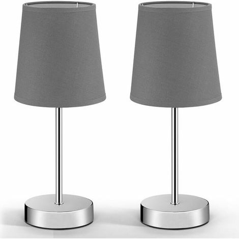 2x Lampes de chevet avec abat-jour anthracite Lampe de table bureau Moderne Maison Déco intérieur hauteur 32 cm (SKU produit : 92502108 SKU Offre : 731CTD08) (1/5)