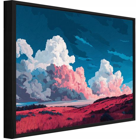 cadre noir Peinture sur toile paysage aquarelle salon chambre 40x30 (1/3)