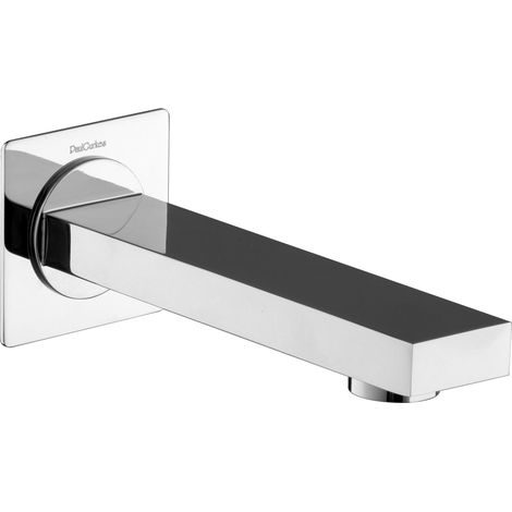 PaulGurkes Robinet de baignoire Sortie d'eau Carré Chromé 15cm