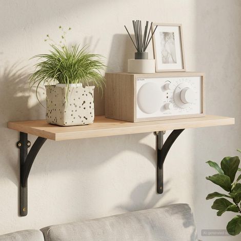vidaXL Soportes para estanterías de pared 2 uds. Negro (1/5)