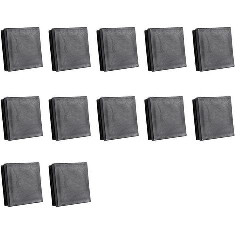 Bouchons aveugles carrés en plastique 50 mm x 50 mm, inserts de tuyau, lot de 12 (1/4)