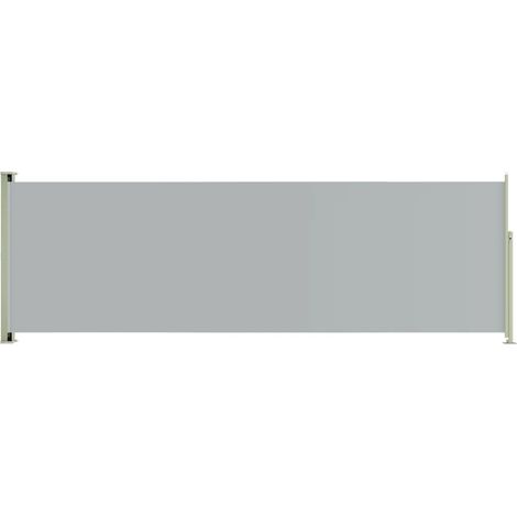 Auvent paravent store brise-vue latéral rétractable de patio jardin terrasse balcon protection visuelle écran 200 x 600 cm gris