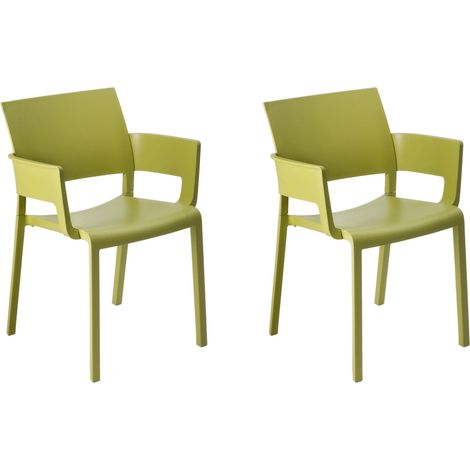 Resol FIONA Fauteuil Intérieur, Extérieur Set 2 Vert Olive (1/5)
