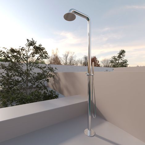 Colonna Doccia Per Esterno con Doccino in Acciaio Inox - Alba Plus (1/4)