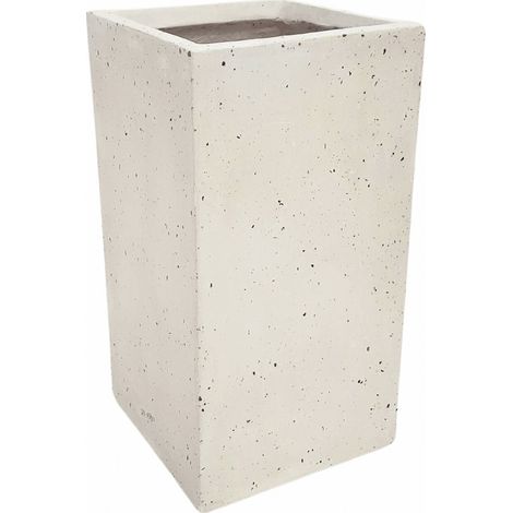 Pot décoratif terrazzo effet naturel pour extérieur - Terrazzo naturel moucheté beige clair (1/3)