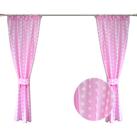 Kindergardinen-Set, böhmisches rosa Kartoffelmuster für Mädchen