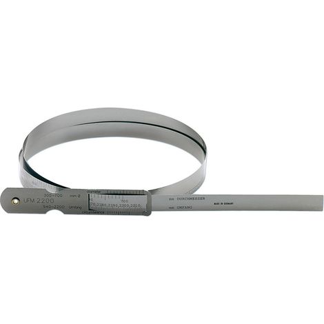 Mètre à ruban d'acier pour circonférence et Ø, Pour circonférence : 5960-7230 mm, Pour Ø 1900-2300 mm, Vernier 0,1 mm
