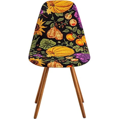 Housses de Chaise Salle à Manger Scandinave Housse de Chaise de Forme incurvée Lot de 4 Plantes de Noël (1/5)
