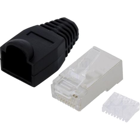 Connecteur RJ45 male Cat.6 avec protection - noir
