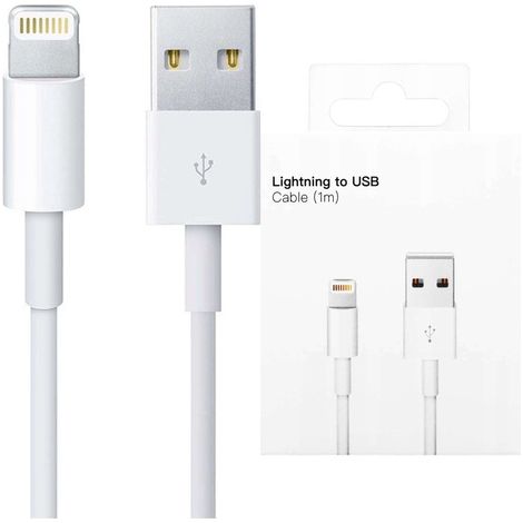 Cavo da Lightning a USB-A da 1 m per Apple iPhone, iPad, iPod BOX, colore bianco (1/4)