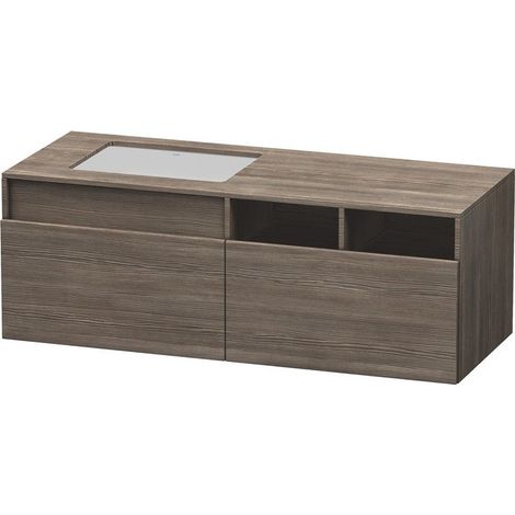 Mobiletto Duravit DuraStyle 6885, 2 cassetti, lavabo a sinistra, per lavabo integrato dal basso, 1400 mm, Colore (anteriore/corpo): Pino Terra Decor Pine Terra - DS6885L5151