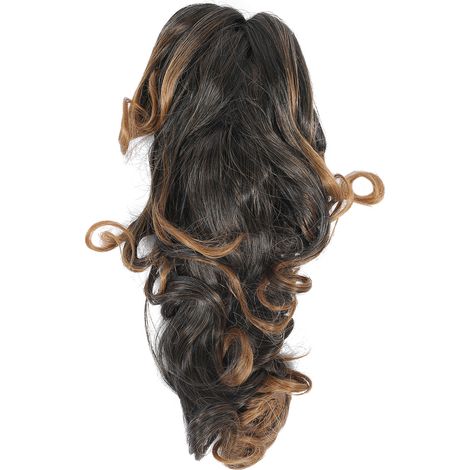Clip à griffe pour extensions de cheveux bouclés, postiche féminine 55cm couleur 1BT27 (1/5)