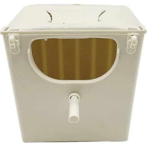 Nid d'oiseau en plastique pour cage, boîte de reproduction pour perruches, fixation double option (1/4)