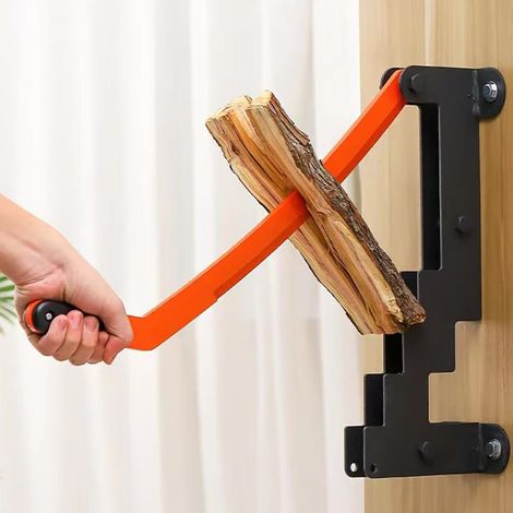 An der Wand montierter manueller Holzspalter, arbeitssparender Anzündholzspalter, manueller Holzspalter aus Kohlenstoffstahl, praktisch und schnell, Outdoor-Camping-Werkzeug