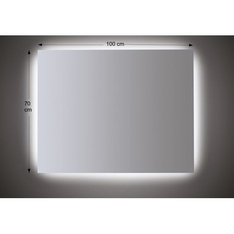 Espejo de pared con iluminación LED 100x70 cm grosor 4 mm (1/2)