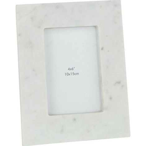 Cadre Photo Déco "Marbre" 10x15cm Blanc (1/4)