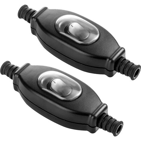 2 x Waterproof Cord Switches, Bedside Lamp Switches, for Outdoor Use, Office, Bedroom Lamp (1/5)