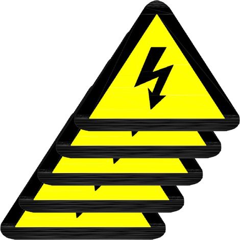 Autocollants D'étiquette de Choc Électrique Jaune Adhésifs 20 Pièces pour Panneau Électrique Signal de Sécurité pour Chantier ou École (1/5)