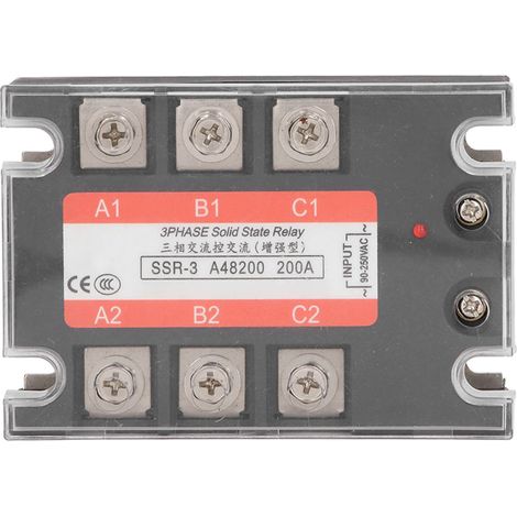 Relais statique triphasé 200A AC-AC 480V pour machines-outils CNC et machines d'emballage, régulateur SSR industriel. (1/5)