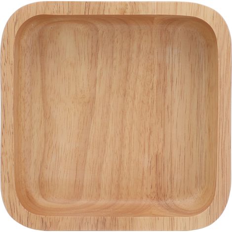 Bol à Salade Carré en Bois Épais, Simple et Élégant pour Cuisine et Restaurant, 18cm / 7.1in