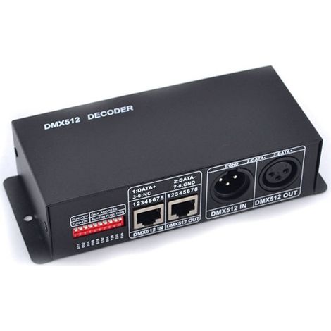 DMX512 decoder, 3-channel RGB 512 decoder controller, 12-24V LED strip module