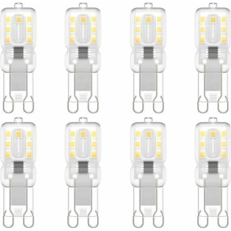 Lot de 8 ampoules LED G9, G9 LED 220V Blanc naturel 5500K 3W équivalent halogène 30W [Classe énergétique E] (1/5)
