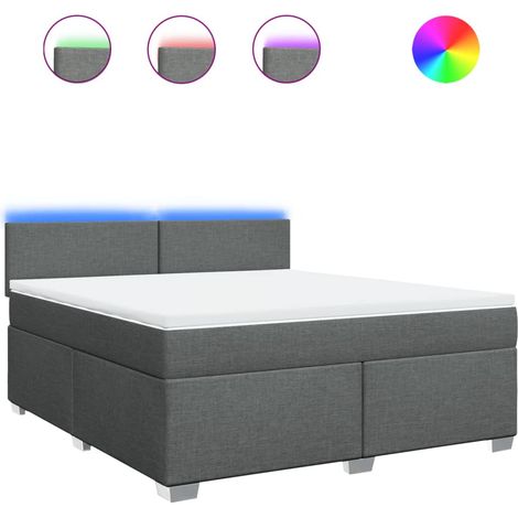 Maison Exclusive - Boxspringbett mit Matratze Dunkelgrau 180x200