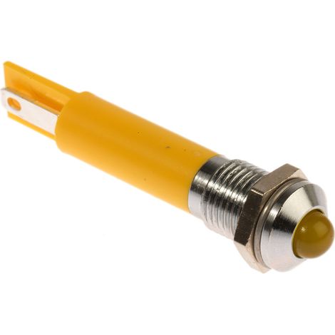 Voyant LED lumineux Jaune RS PRO, dia. 8mm, 230V c.a. ( Prix pour 1 )