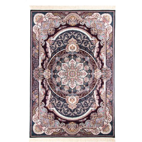 Tapis persan Flour - 225x150cm, Rectangular - 100% Acrylique - Tissé - Noir (1/4)