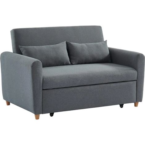 Divano letto 2 posti in tessuto Grigio - AYLA (1/5)