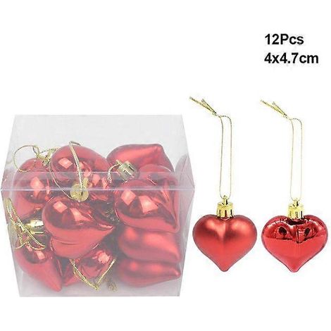 6 à 24 boules de Noël rouges et dorées, décorations pour sapin de Noël, grandes boules à suspendre, décorations de Noël et du Nouvel An (C02-12 pièces) (1/5)