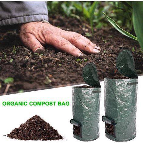 Zoternen Sacs à déchets de jardin de 137 litres, sac de compost organique, jardinière de légumes avec poignées et trappe d'accès pour légumes, tomates, carottes, oignons, fruits et pommes de terre (45 (1/5)