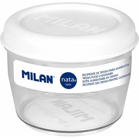 Porta pranzo Ermetico Milan 500 ml Bianco Trasparente Plastica Rotonda Ø 12 cm (1/2)